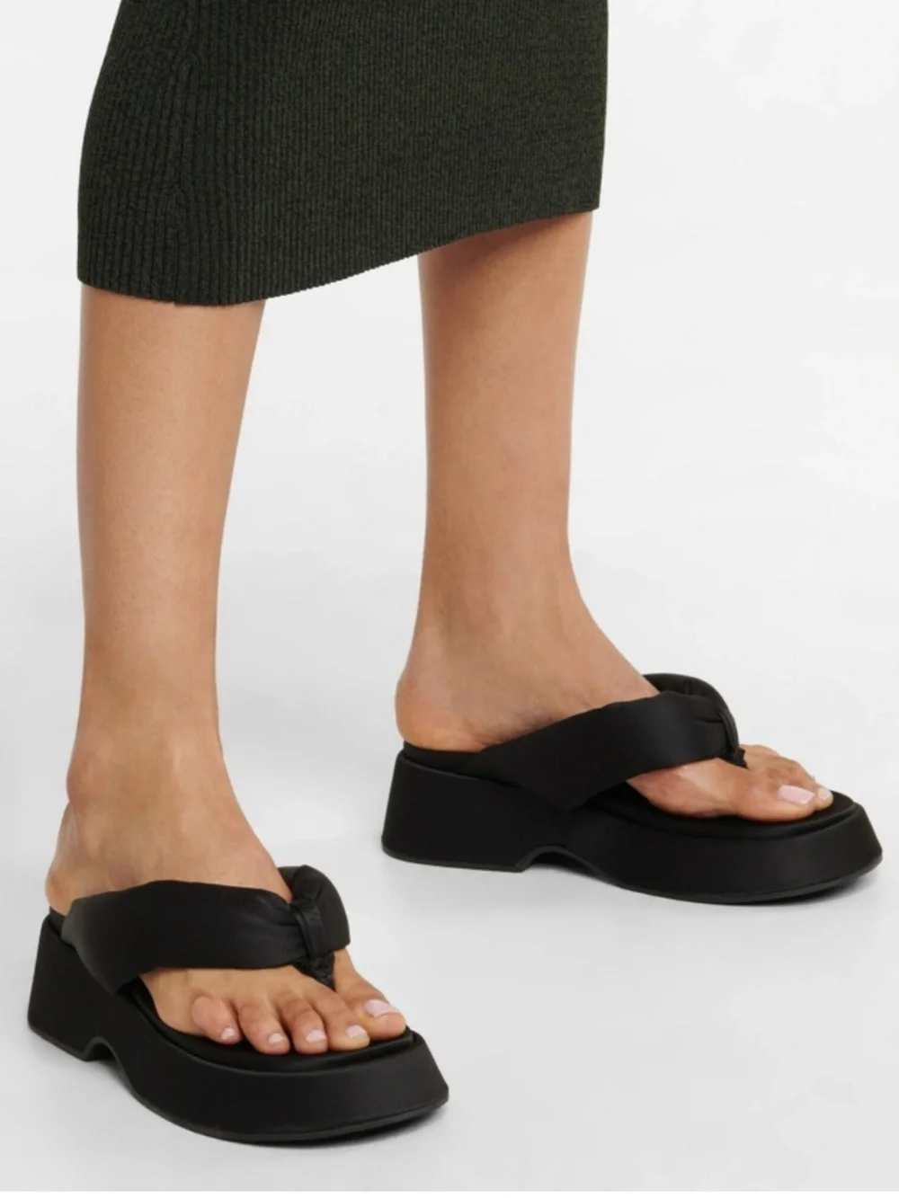 Ganni Black Platform Retro Thong Sandals Size 41